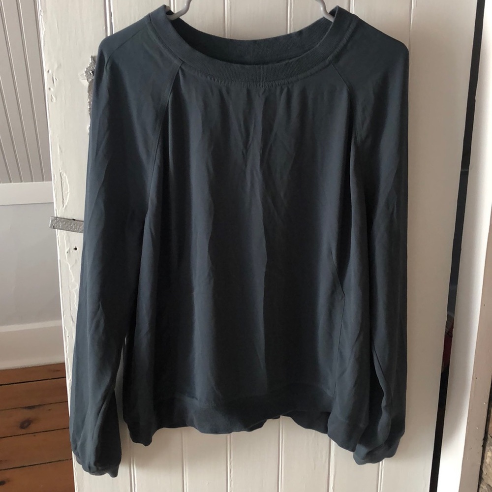 Lou and Grey Sheer L/S top - Forest Green